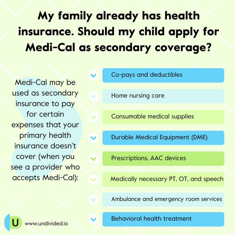 Enrolling in Medi-Cal as secondary coverage