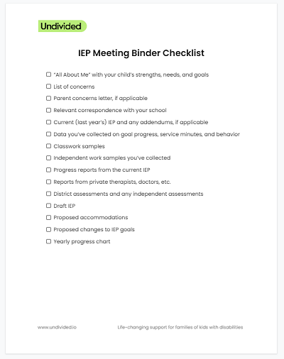 IEP binder checklist thumbnail image