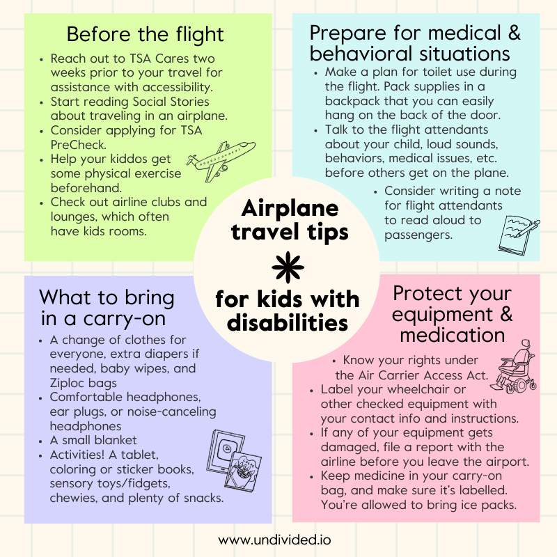 Tips for traveling with kids with disabilities on an airplane