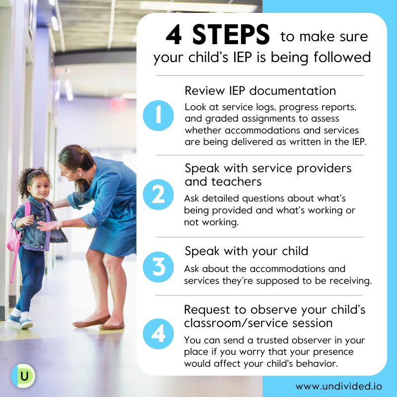 How to tell if your child is getting their IEP accommodations and services 4 steps