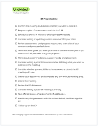 Printable IEP checklist