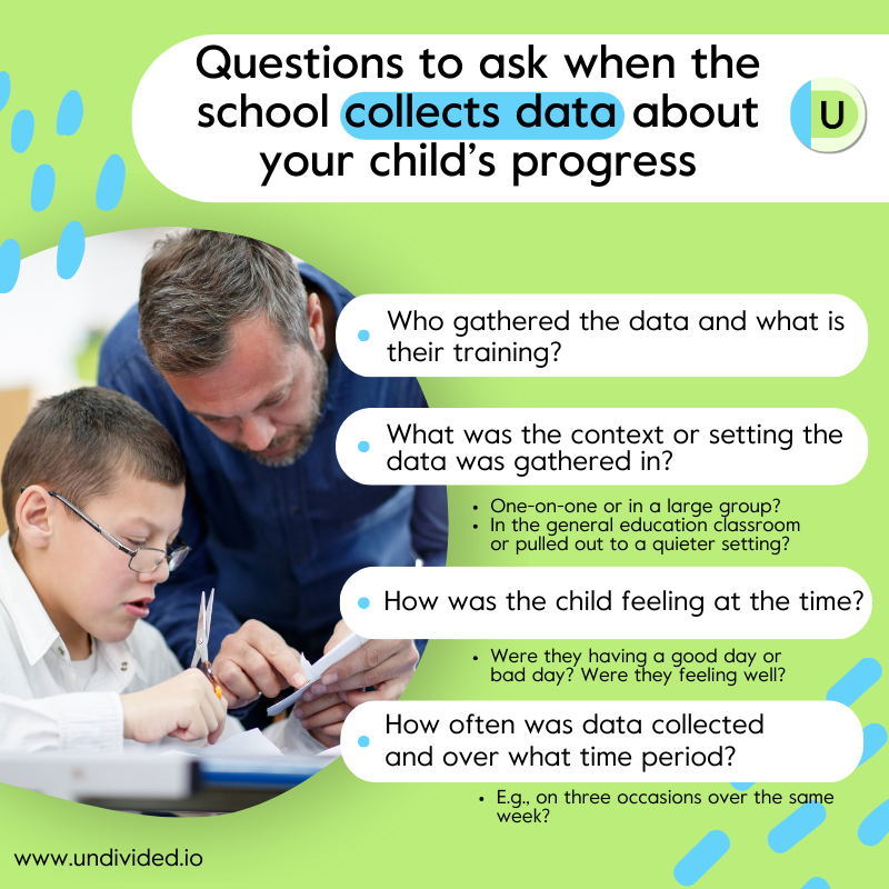 Questions to ask the school about gathering data on your child